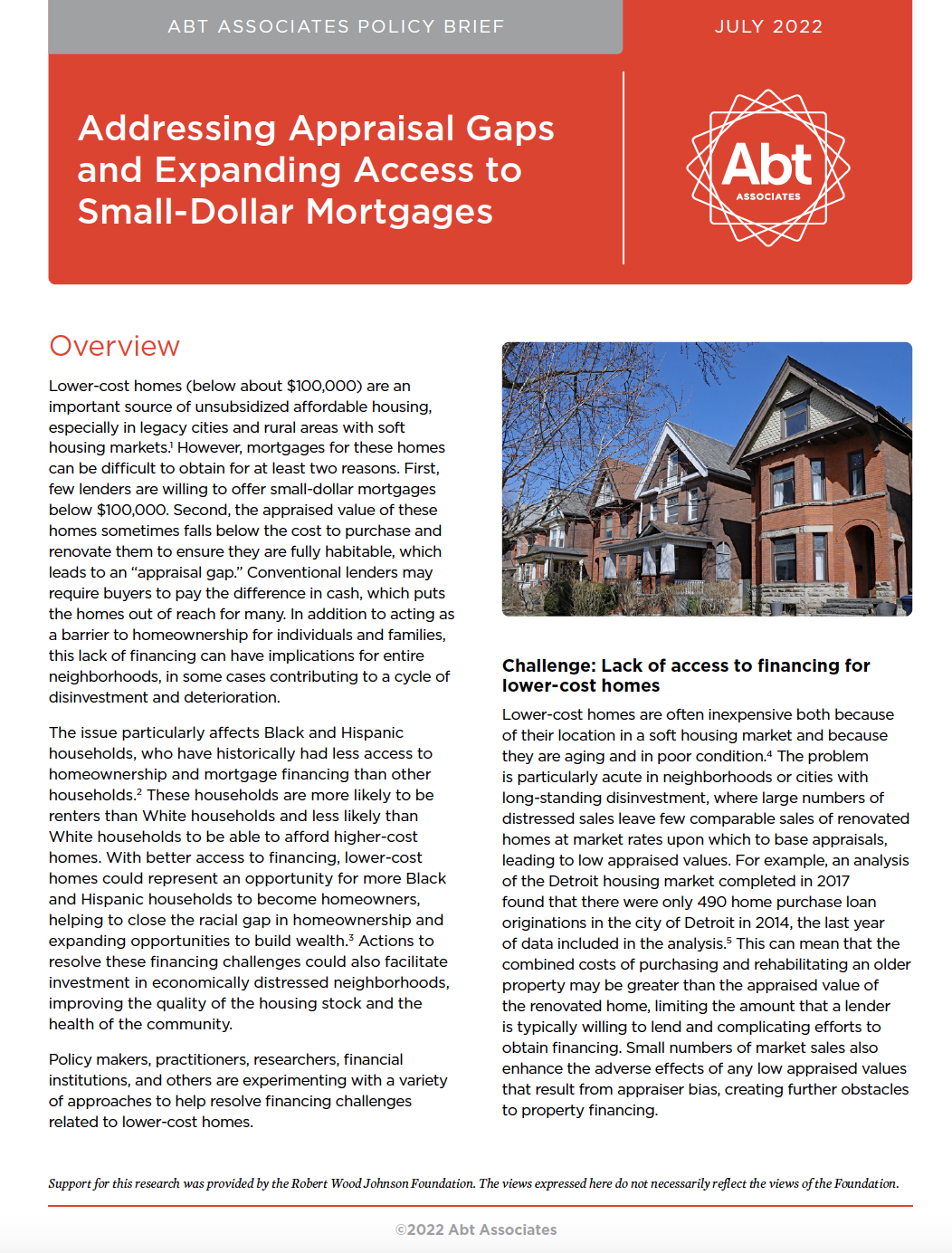 Addressing Appraisal Gaps and Expanding Access to Small Dollar Mortgages